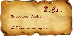 Matovics Csaba névjegykártya
