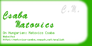 csaba matovics business card